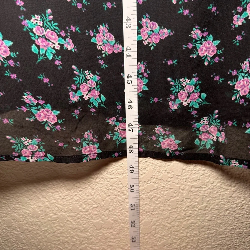 Forever 21 Size M Strapless Maxi Dress Black Floral Summer Bohemian Dark Romance - Picture 4 of 7